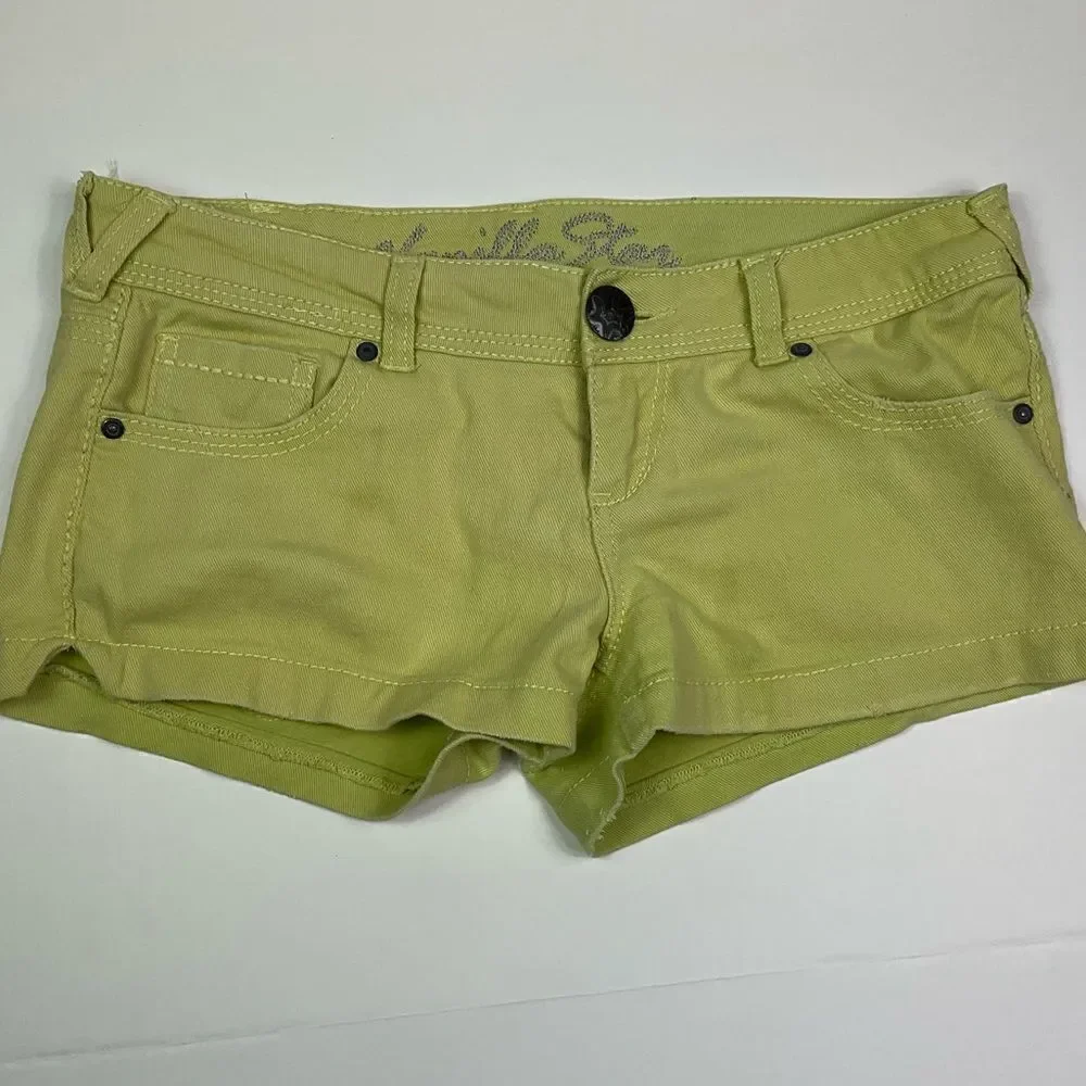 Lime Green Short Shorts Size 9 - Picture 2 of 7